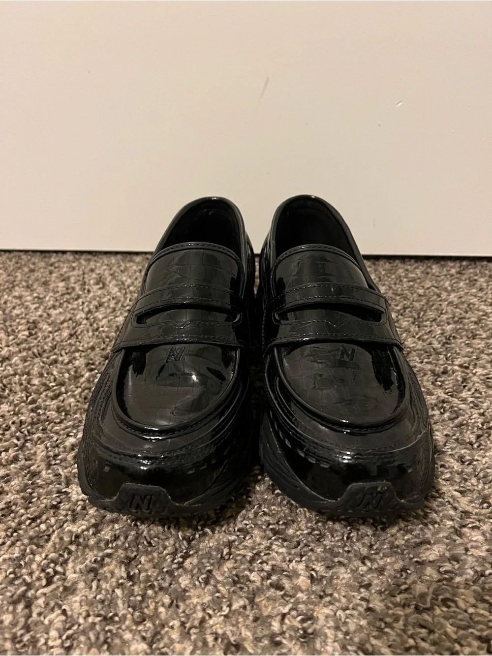 New Balance 1906 Black Patent Penny Loafers
